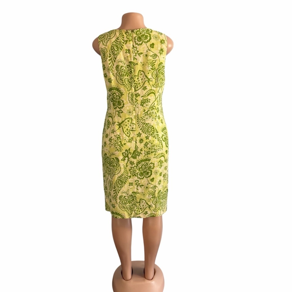 Charter Club Lime Green Silk Shift Dress Floral Print - Picture 7 of 9